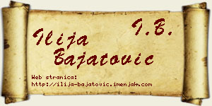 Ilija Bajatović vizit kartica